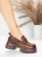 Pantofi Casual Dama din piele naturala 8307 BROWN | ADVANCER