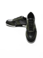 Pantofi Casual Barbati din piele naturala 528-77 GREEN-BLACK | ADVANCER
