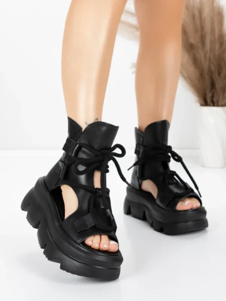 Sandale Dama din piele naturala 19685 BLACK | ADVANCER