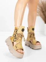 Sandale Dama din piele naturala 19633 YELLOW | ADVANCER