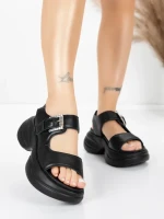Sandale Dama din piele naturala 6818 BLACK | ADVANCER
