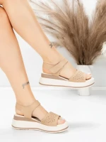 Sandale Dama din piele naturala 25069 APRICOT | ADVANCER