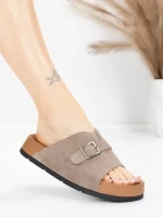 Papuci Dama din piele naturala 2559 GREY | ADVANCER