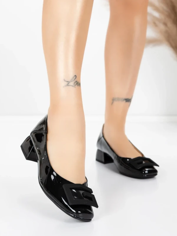 Pantofi cu toc din piele naturala 1011-1062 BLACK | FORMAZIONE