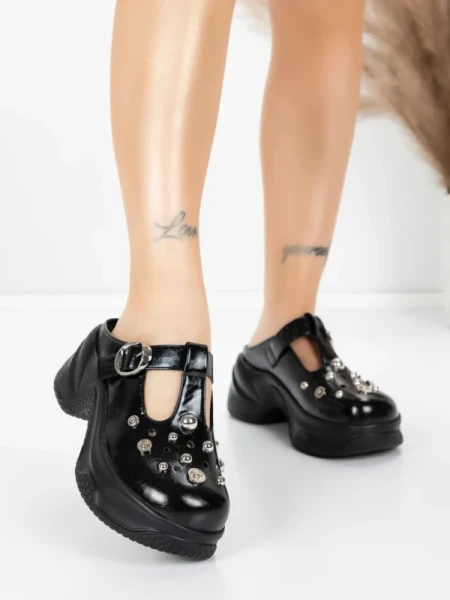 Papuci Dama din piele naturala TP3099-1 BLACK | ADVANCER