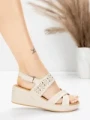 Sandale Dama din piele naturala 9573 CREAM | ADVANCER