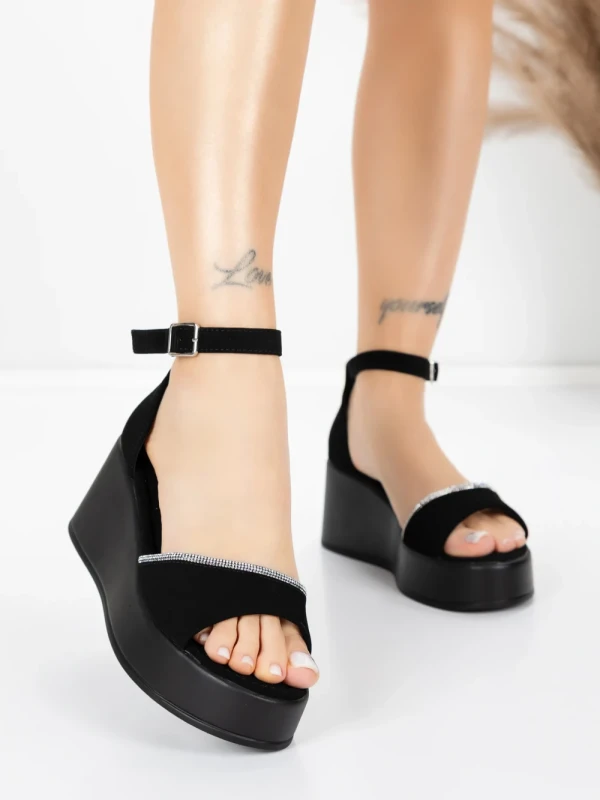 Sandale Dama cu Platforma 5H76 BLACK | MEI