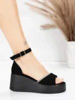 Sandale Dama cu Platforma 5H76 BLACK | MEI