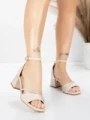 Sandale Dama cu Toc Gros 5JD8 BEIGE | MEI