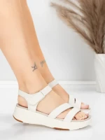 ženski sandali iz pravega usnja 032 Kremna | Advancer