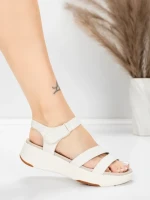 ženski sandali iz pravega usnja 032 Kremna | Advancer