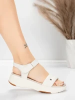 ženski sandali iz pravega usnja 036 Kremna | Advancer