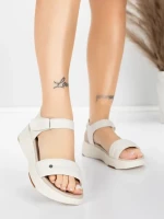 ženski sandali iz pravega usnja 036 Kremna | Advancer