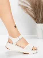 ženski sandali iz pravega usnja 037 Kremna | Advancer