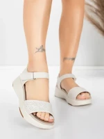 ženski sandali iz pravega usnja 037 Kremna | Advancer