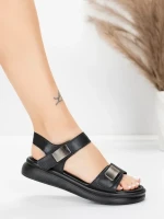 ženski sandali iz pravega usnja 1028 Črna | Advancer