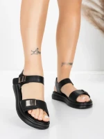 ženski sandali iz pravega usnja 1028 Črna | Advancer