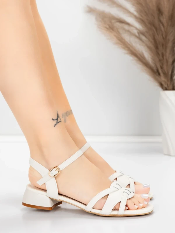 ženski sandali iz pravega usnja 105 Kremna | Advancer