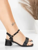 ženski sandali iz pravega usnja 22396 Črna | Advancer