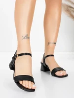 ženski sandali iz pravega usnja 22396 Črna | Advancer