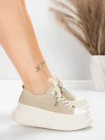 Ženski športni copati iz naravnega usnja 227802 Breskev | Advancer