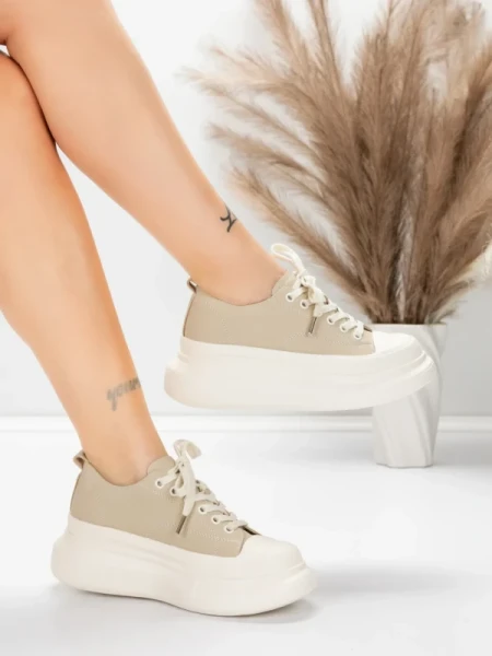 Ženski športni copati iz naravnega usnja 227802 Breskev | Advancer