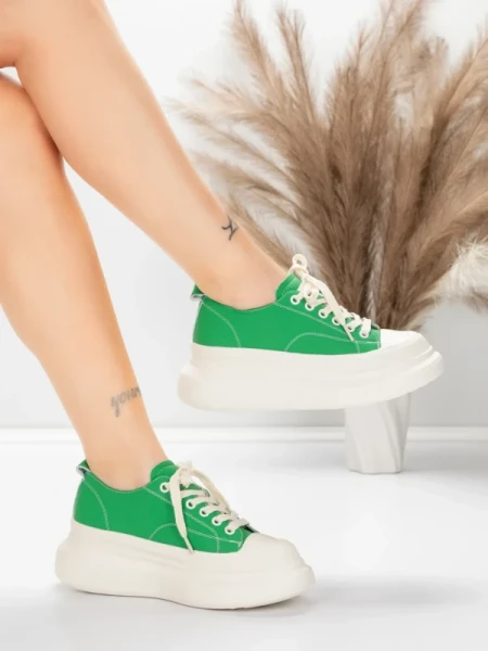 Ženski športni copati iz naravnega usnja 227802 Zelena | Advancer