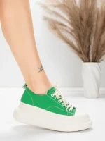 Ženski športni copati iz naravnega usnja 227802 Zelena | Advancer