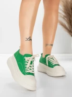 Ženski športni copati iz naravnega usnja 227802 Zelena | Advancer