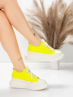 Ženski športni copati iz naravnega usnja 227802 Limonasto rumena | Advancer