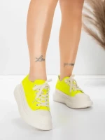 Ženski športni copati iz naravnega usnja 227802 Limonasto rumena | Advancer