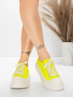 Ženski športni copati iz naravnega usnja 227802 Limonasto rumena | Advancer