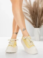 Ženski športni copati iz naravnega usnja 227802 Svetlo rumena | Advancer