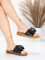 Ženski copati iz pravega usnja 28118 Črna | Advancer