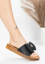 Ženski copati iz pravega usnja 28118 Črna | Advancer