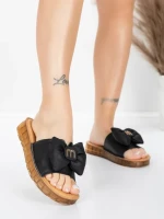 Ženski copati iz pravega usnja 28118 Črna | Advancer