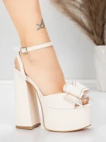 Ženski sandali z debelo peto in platformo 3KV52 Bež | Mei