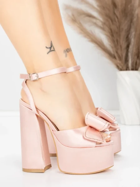 Ženski sandali z debelo peto in platformo 3KV52 Roza | Mei