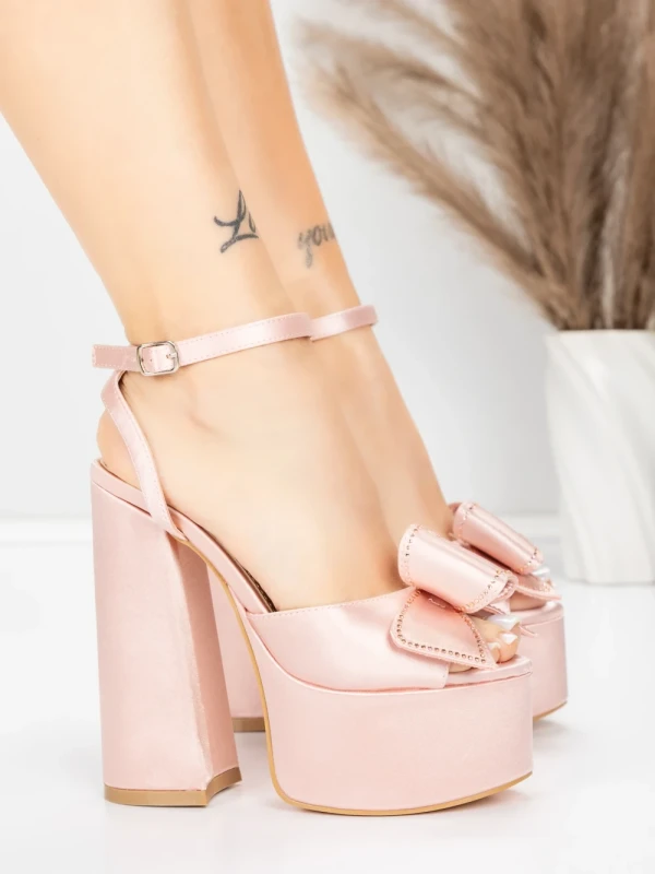 Ženski sandali z debelo peto in platformo 3KV52 Roza | Mei