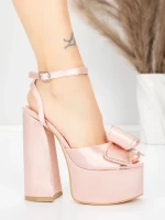 Ženski sandali z debelo peto in platformo 3KV52 Roza | Mei