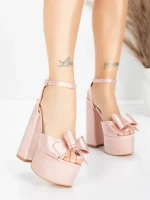 Ženski sandali z debelo peto in platformo 3KV52 Roza | Mei