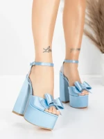 Ženski sandali z debelo peto in platformo 3KV52 Turkizna | Mei