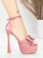 Ženski sandali s tanko peto in platformo 5DC39 Roza | Mei