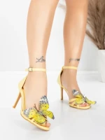 Ženski sandali s tanko peto 5GS62 Rumena | Mei