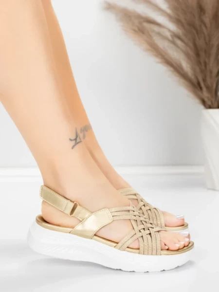 Ženski sandali s platformo 5GS67 Zlata | Mei