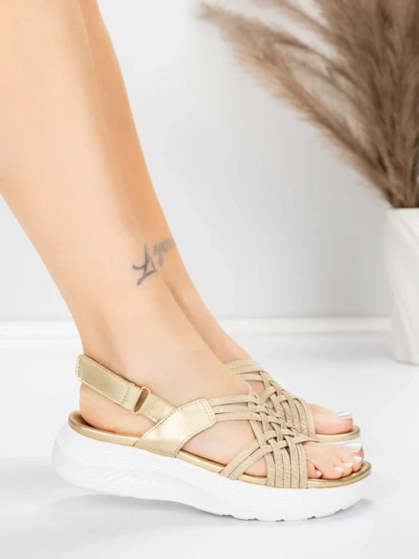 Ženski sandali s platformo 5GS67 Zlata | Mei