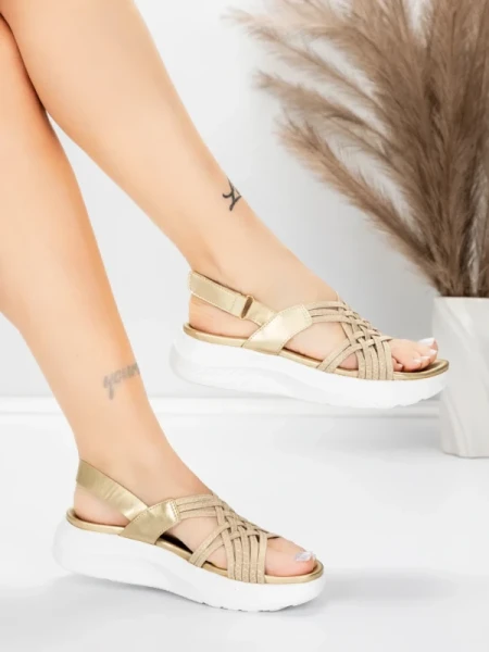 Ženski sandali s platformo 5GS67 Zlata | Mei