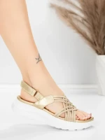 Ženski sandali s platformo 5GS67 Zlata | Mei