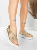 Ženski sandali s platformo 5GS67 Zlata | Mei