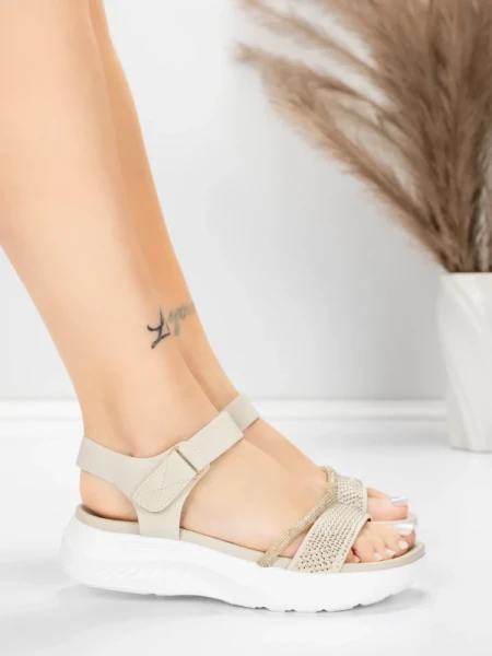 Ženski sandali s platformo 5GS68 Bež | Mei